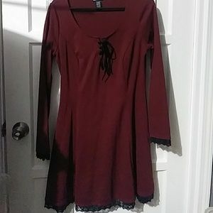 Burgundy hot topic dress